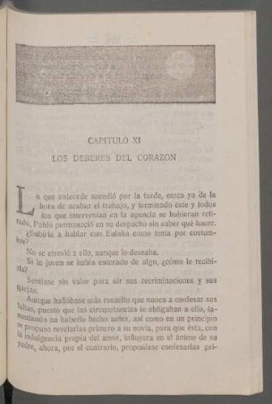 Capítulo XI - Los deberes del corazón