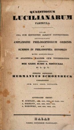 Quaestionum Lucilianarum particula