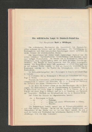 Die militärische Lage in Deutsch-Ostafrika.