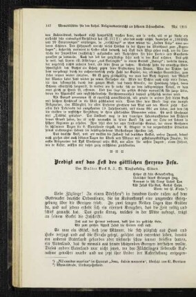 Predigt auf das Fest des göttlichen Herzens Jesu