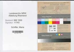 Entnazifizierung Maria Schiffer, geb. 18.09.1897 (Korrespondentin)