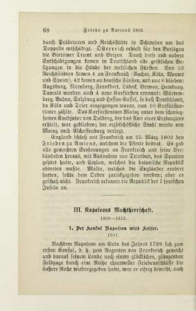 III. Napoleons Machtherrschaft. 1800 - 1815