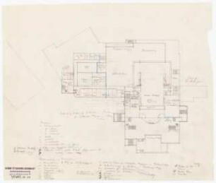 Staatstheater Kassel: Grundriss EG 1:500, mit Höhenlinien