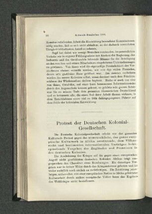 Protest der Deutschen Kolonial-Gesellschaft.