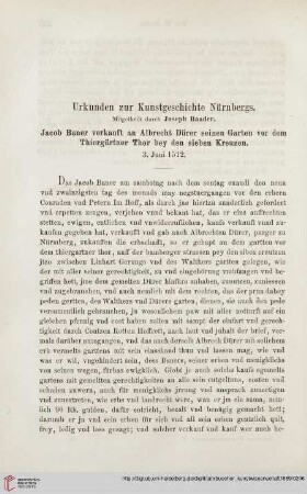 2: Urkunden zur Kunstgeschichte Nürnbergs