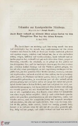 2: Urkunden zur Kunstgeschichte Nürnbergs