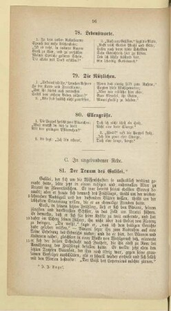 C. In ungebundener Rede
