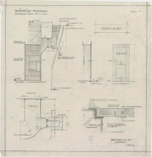 Bestelmeyer, German; Bamberg (Bayern); Ev. Erlöserkirche - Feuersichere Türe (Grundriss; Ansicht; Schnitt)