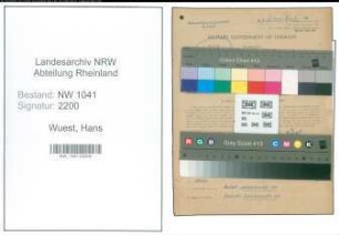 Entnazifizierung Hans Wuest , geb. 19.02.1917 (Elektriker)