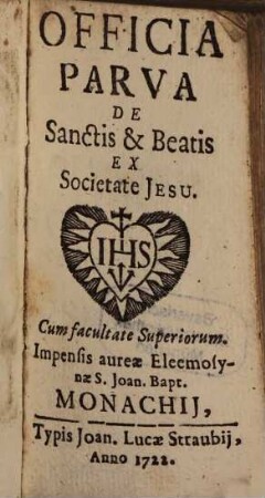 Officia Parva De Sanctis & Beatis Ex Societate Jesu
