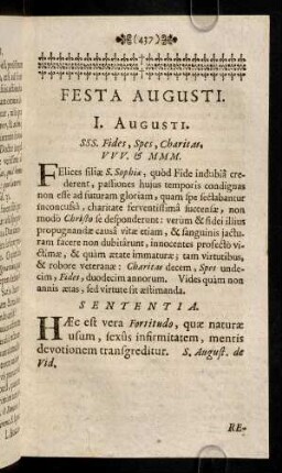 437-498, Festa Augusti