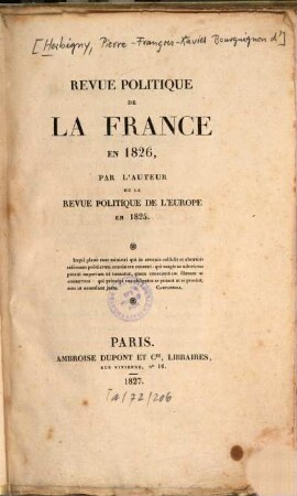 Revue politique de la France en 1826