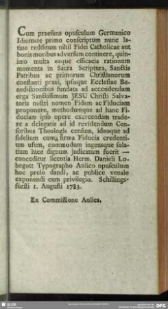 [Ex Commissione Aulica]