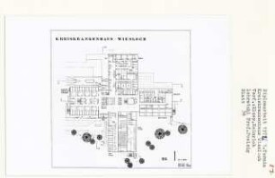 Kreiskrankenhaus Wiesloch (Diplomarbeit bei Peter Poelzig): Grundriss Erdgeschoss 1:200