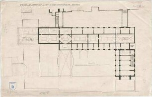 Bestelmeyer, German; Nürnberg (Bayern); Germanisches Nationalmuseum - Entwurf zum Erweiterungsbau (Grundriss OG)