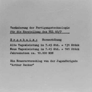 Neue technische Einrichtung, Textblatt