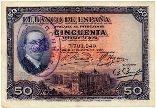 Geldschein, 50 Pesetas, 1931