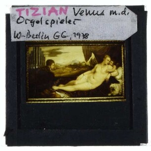 Tizian, Venus mit Orgelspieler, Amor und Hund (Berlin GG 1849)
