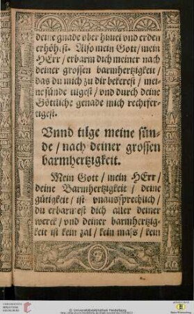 Unnd tilge meine sünde nach deiner grossen barmhertzigkeit (Ps. 51,3)