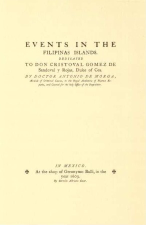 Events in the Filipinas Islands.