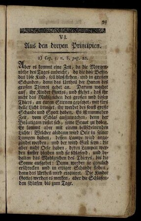 VI. Aus den dreyen Principien.