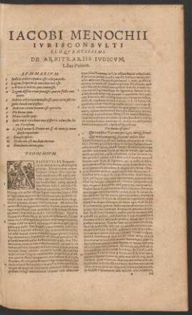 Iacobi Menochii Iurisconsulti Eloquentissimi, De Arbitrariis Iudicum, Liber Primus.