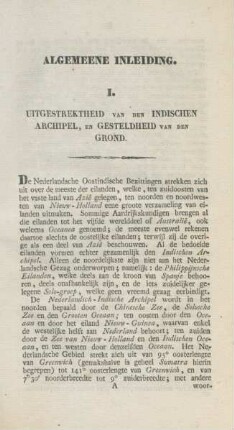 I. Uitgestrektheid van den Indischen Archipel, en gesteldheid van den grond
