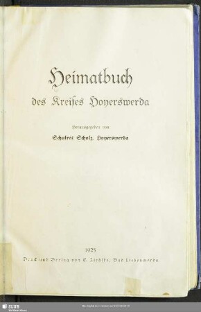 Heimatbuch des Kreises Hoyerswerda