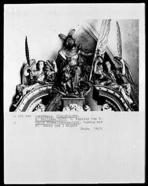 Figur des heiligen Georg mit zwei Engeln vom Barbara-Altar