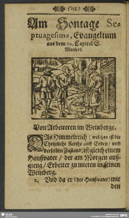 Am Sontage Septuagesima, Evangelium aus dem 20. Capitel S. Matthaei