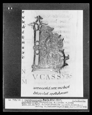 Evangeliar aus Metz — Initiale L, Folio 87verso