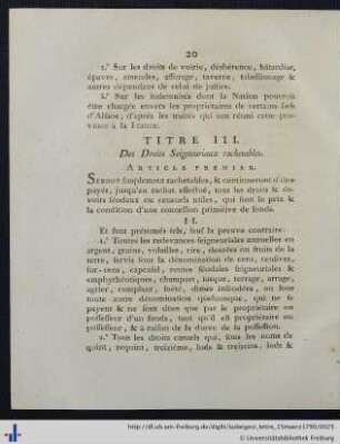 Titre III.