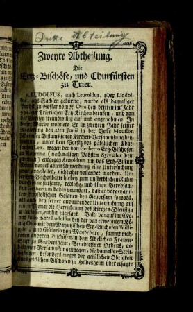 Chronologische Geschichts-Kunde deren Bischöfen, Erz-Bischöfen, und Churfürsten zu Trier / Abteilung 3