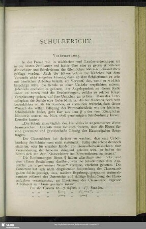 Schulbericht