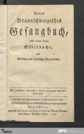 Neues Braunschweigisches Gesangbuch