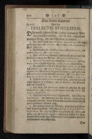 Das dritte Capittel Von den Dialectis Syntaxeos.