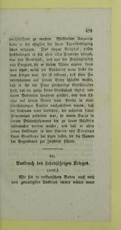 10. Ausbruch des siebenjährigen Krieges
