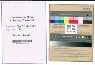 Entnazifizierung Heinrich Perbix , geb. 04.01.1902 (Lehrer)