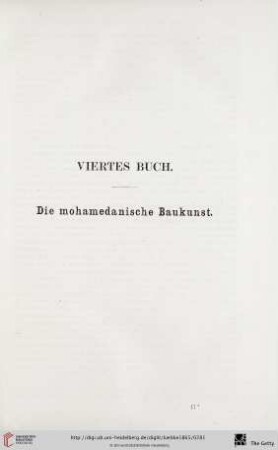 Viertes Buch: Die mohamedanische Baukunst