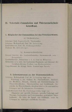 II. Veterinär-Commission und Thierarzneischule betreffend