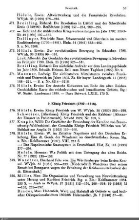 9. König Friedrich (1797-1816)