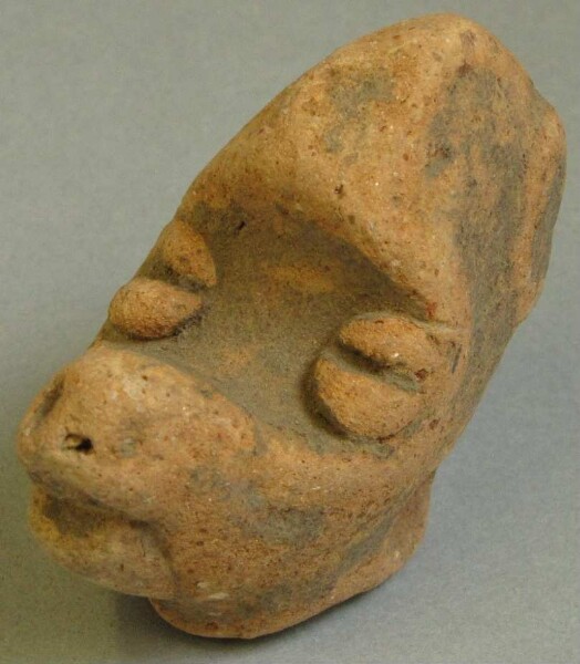 Animal head made of clay