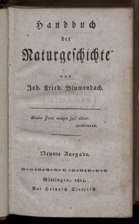 Handbuch der Naturgeschichte