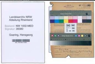Entnazifizierung Hansgeorg Goering , geb. 02.10.1913 (Arzt)