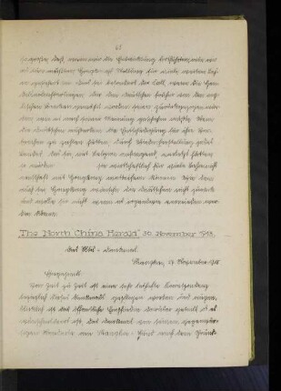 "The North China Herald" 30. November 1918.