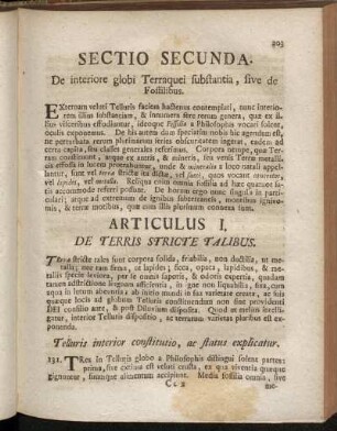 Articulus I. De Terris Stricte Talibus.