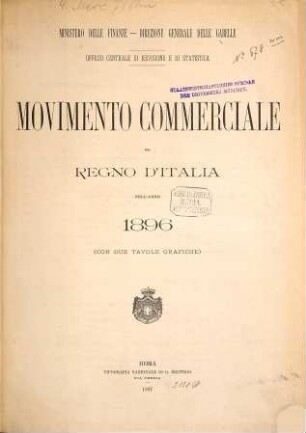 Movimento commerciale del Regno d'Italia. 1896
