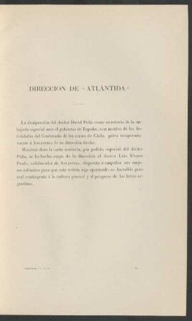 Dirección de "Atlántida"