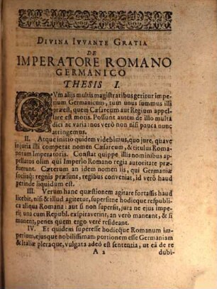 Exercitatio De Imperatore Romano Germanico