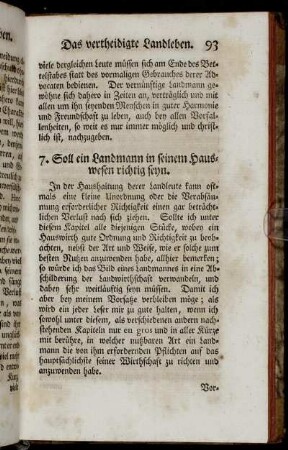 7. Soll ein Landmann in seinem Hauswesen richtig seyn.